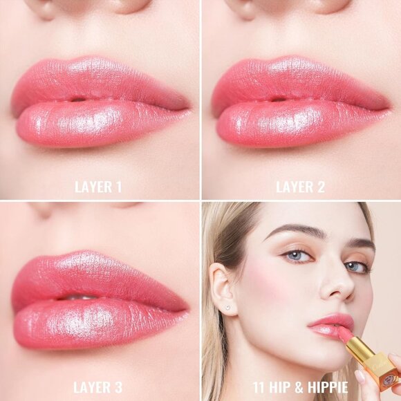 🆕  Metallic Pink Lipstick Moisturizing Creamy Formula Long Lasting Vegan Beauty - Picture 5 of 8